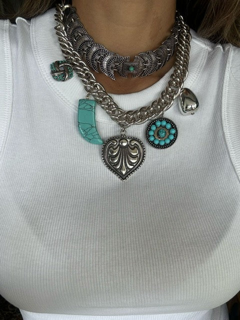 Collar dijes plata Corazon